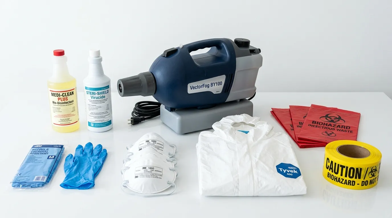 Professional biohazard remediation crew working in Old Tappan